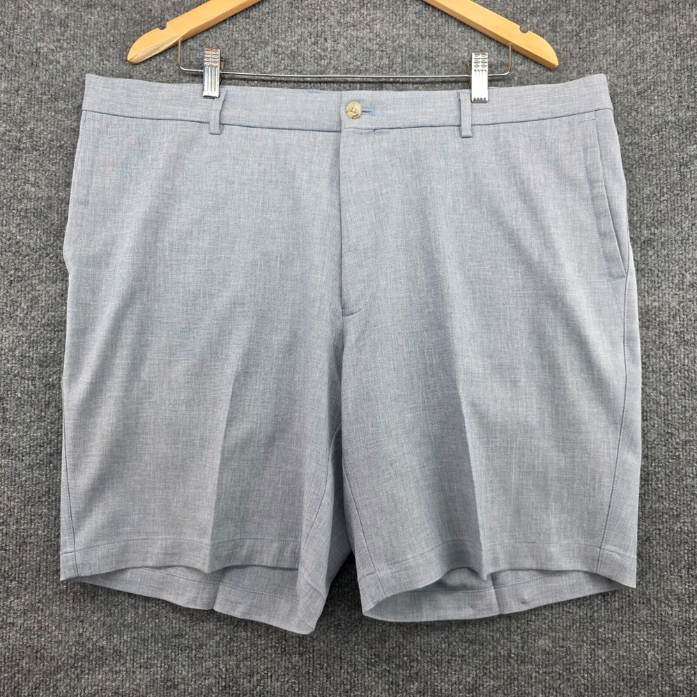 Peter Millar Mens Light Blue Heathered Golf Shorts Size 40 Flat Front‎ Polyester